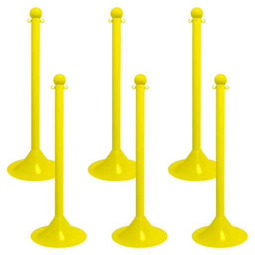 Yellow, 2 Inch - Light Duty, Pack of 6