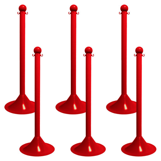 Red, 2 Inch - Light Duty, Pack of 6