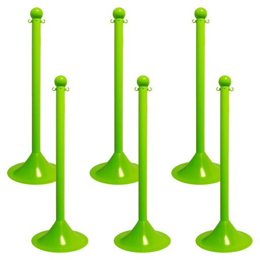 2 Inch - Light Duty, Safety Green, Pack of 6