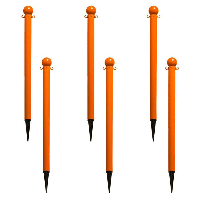 Safety Orange, 2 Inch - Light Duty, Pack of 6
