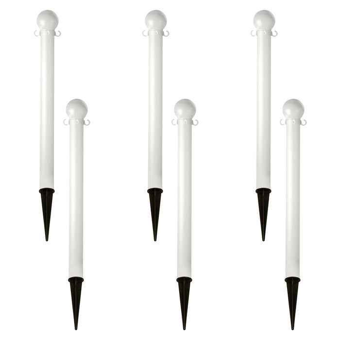 White, 3 Inch - Heavy Duty, Pack of 6