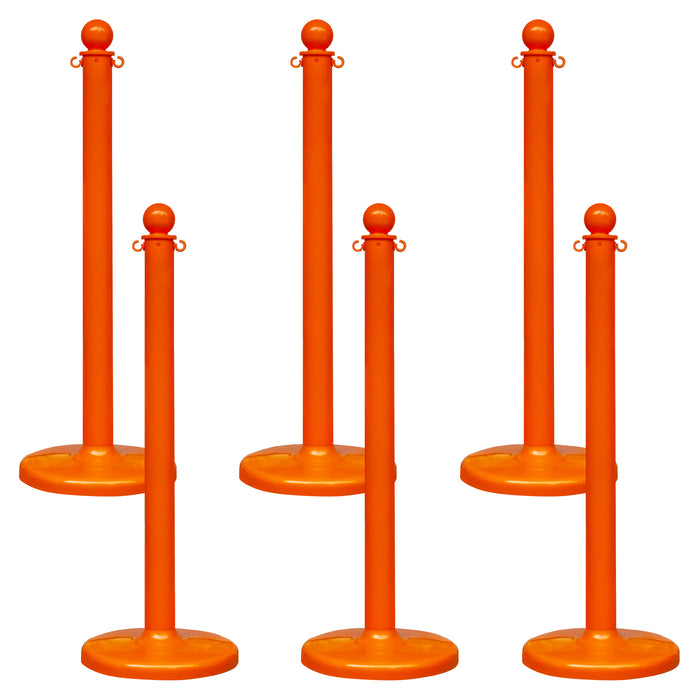 Safety Orange, 2.5 Inch - Medium Duty, Pack of 6