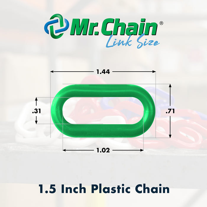 Mr. Chain Plastic Barrier Chain, Silver, 1-Inch Link Diameter, 50-Foot  Length (10008-50)