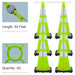 Safety Green, 28 Inches, Reflective Plastic Chain + Reflective Traffic Cones