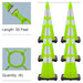 Safety Green, 28 Inches, Reflective Plastic Chain + Reflective Traffic Cones