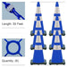 Traffic Blue, 28 Inches, Reflective Plastic Chain + Reflective Traffic Cone