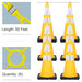 Yellow, 28 Inches, Reflective Plastic Chain + Reflective Traffic Cones