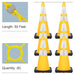 Yellow, 28 Inches, Reflective Plastic Chain + Reflective Traffic Cone