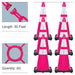 Safety Pink, 28 Inches, Reflective Plastic Chain + Reflective Traffic Cones