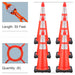 Traffic Orange, 36 Inches, Reflective Plastic Chain + Reflective Traffic Cones