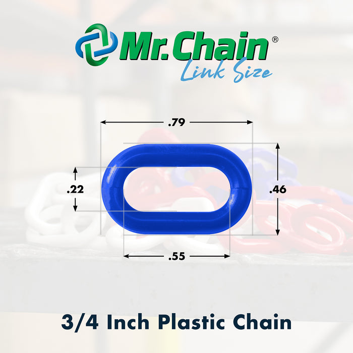 Small Plastic Chain - 3 mm thick, 3/4 links - Priced per Foot