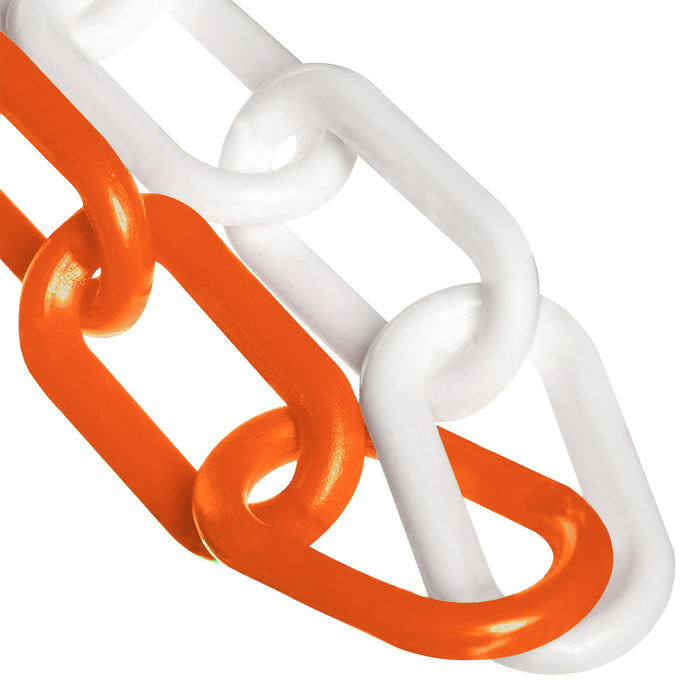 Safety Orange and White Plastic Chain