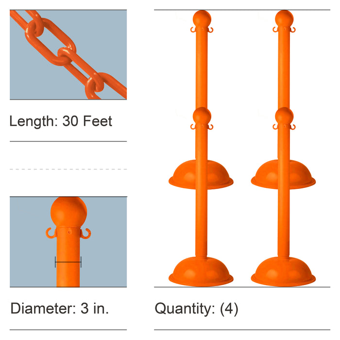 3 Inch - Heavy Duty, Safety Orange, 4