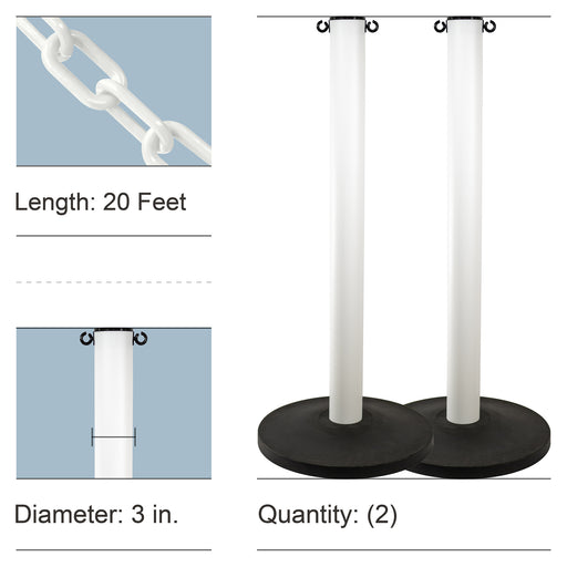 White, 3 Inch - Heavy Duty, 2