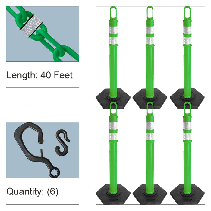 Green, Reflective Plastic Chain
