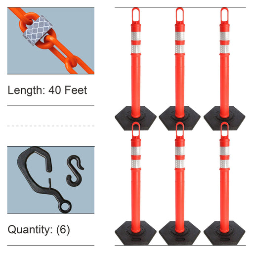 Traffic Orange, Reflective Plastic Chain