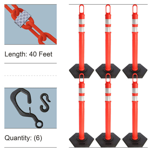 Traffic Orange, Reflective Plastic Chain
