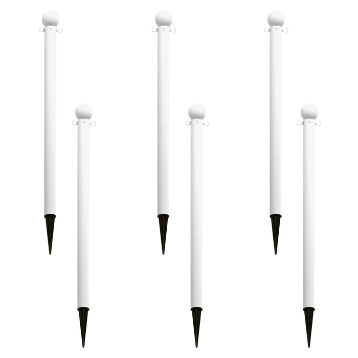 White, 2 Inch - Light Duty, Pack of 6