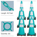 Teal, 28 Inches, Standard Plastic Chain + Reflective Traffic Cones