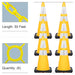 Yellow, 28 Inches, Standard Plastic Chain + Reflective Traffic Cone