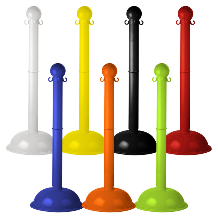 White Plastic Stanchion - White Chain White Plastic Stanchion - White Chain