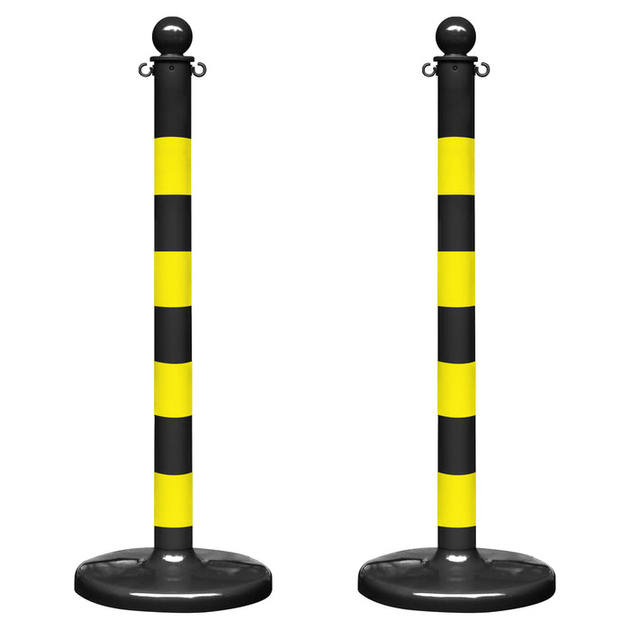 2.5 Inch - Medium Duty, Black, Yellow Stripes