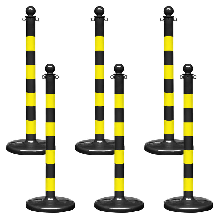 2.5 Inch - Medium Duty, Black, Yellow Stripes