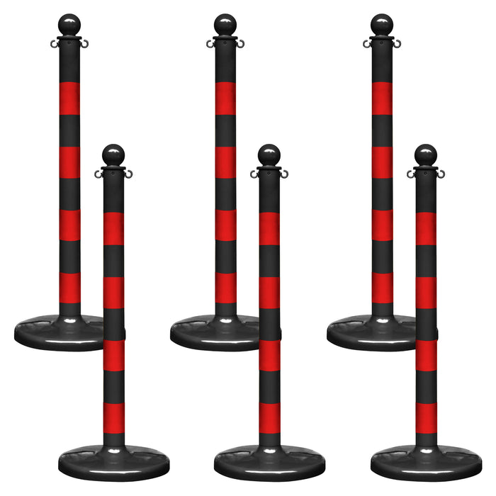 2.5 Inch - Medium Duty, Black, Red Stripes