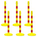 2.5 Inch - Medium Duty, Yellow, Red Stripes