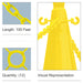 12 Cone Chain Connectors + 100 Feet of Plastic Chain, Yellow