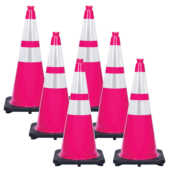 Safety Pink, 28 Inches, Pack of 6