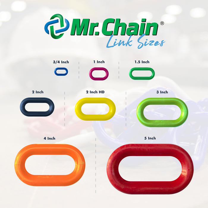 Mr. Chain 51002-50 2 inch x 50 ft. Heavy Duty Plastic Chain, Yellow