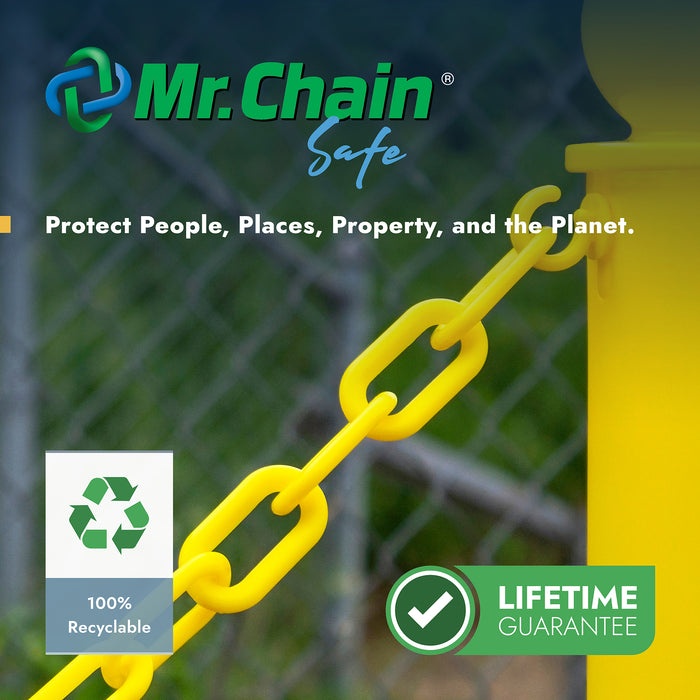 Safety Green and White Plastic Chain