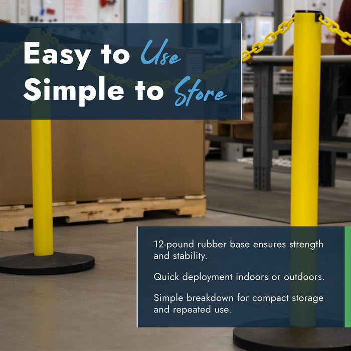 Industrial Stanchion Kits with Plastic Chain