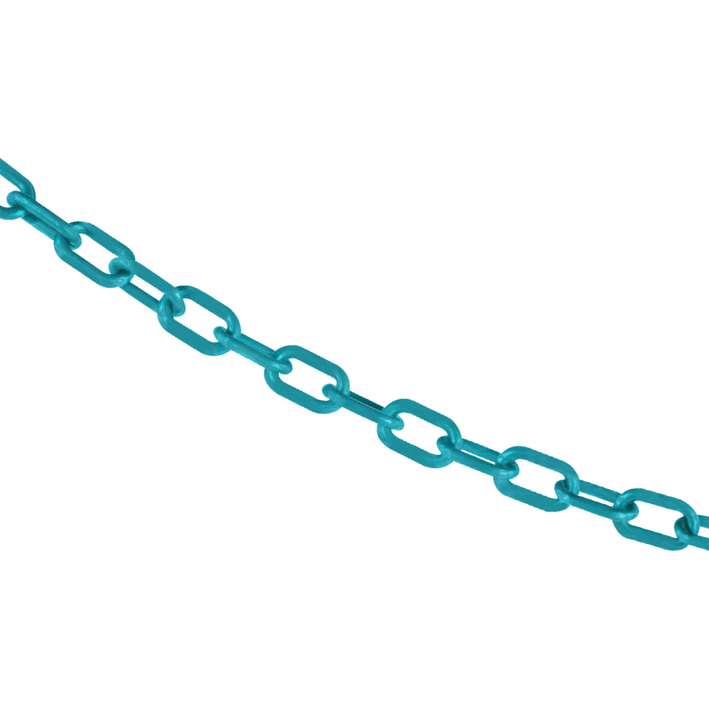 Mr. Chain Plastic Barrier Chain, 1 x 25'L, Turquoise 10056-25