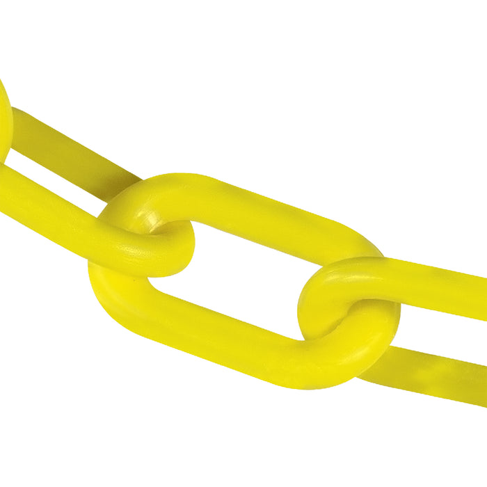 US Weight 500 FT Yellow, 2-Inch Plastic Chain Links, Plastic Safety Barrier  Chain featuring SunShield UV Resistant Technology
