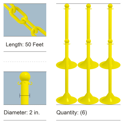 2 Inch - Light Duty, Yellow, 6