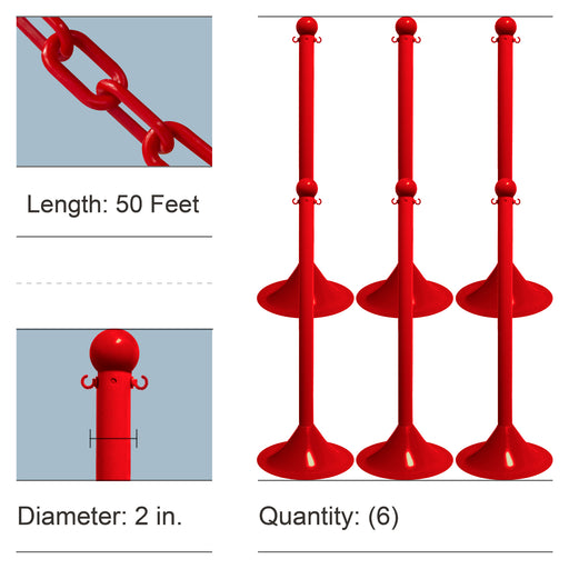 Red, 2 Inch - Light Duty, 6