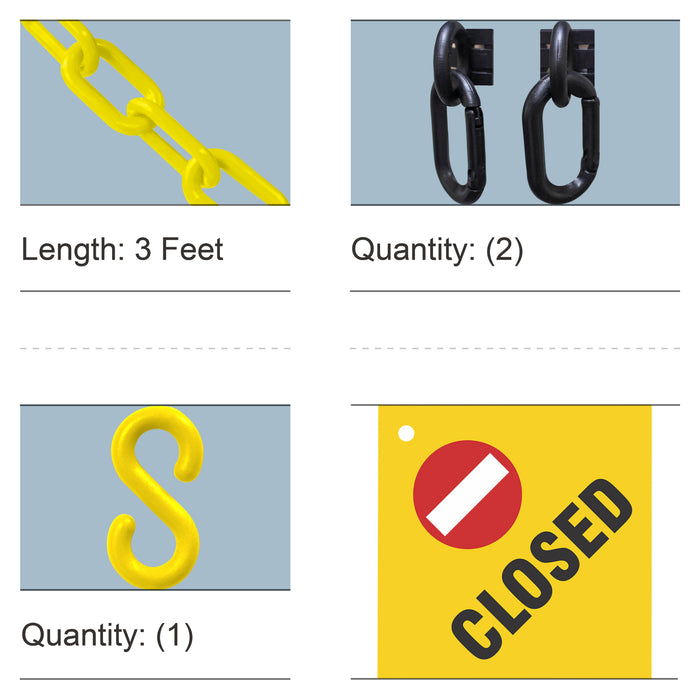 Yellow, Closed Sign Kit, 3 Feet
