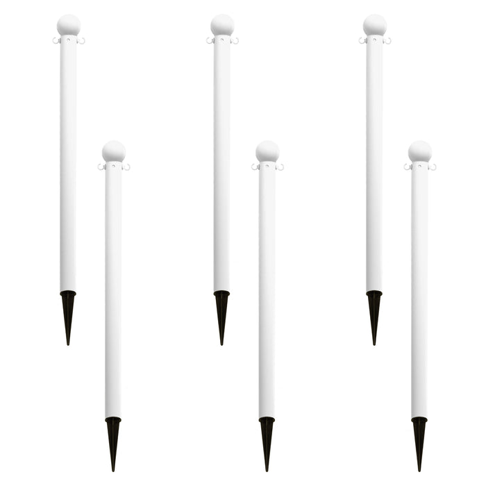 2 Inch, White, Pack of 6