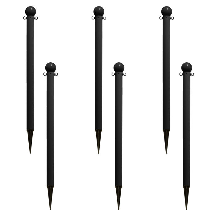 Black, 2 Inch, Pack of 6